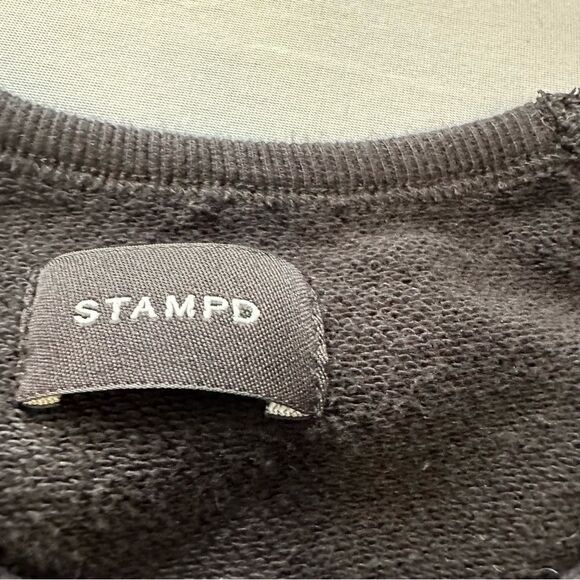 STAMPD men’s Short Sleeve Pullover Sweatshirt heavy knit crew black medium - Picture 10 of 11